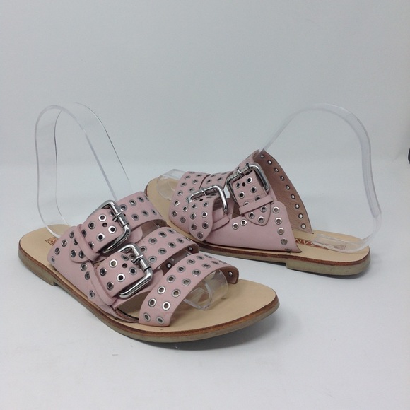 Sol Sana Pink Studded Foster Leather Sandals 36/6 - Picture 2 of 9